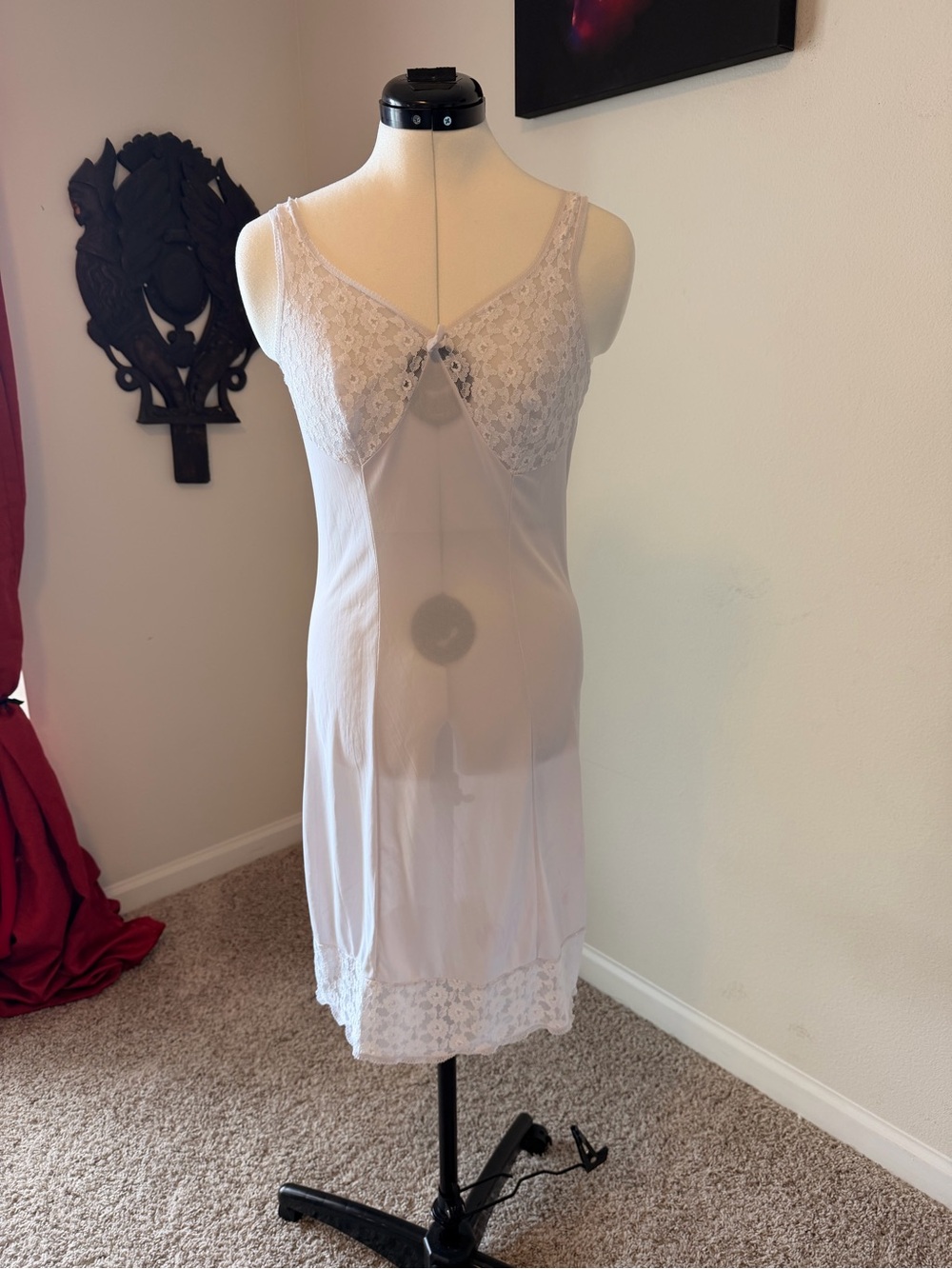 Classic Lace-Trim White Slip Dress - Women Intimates